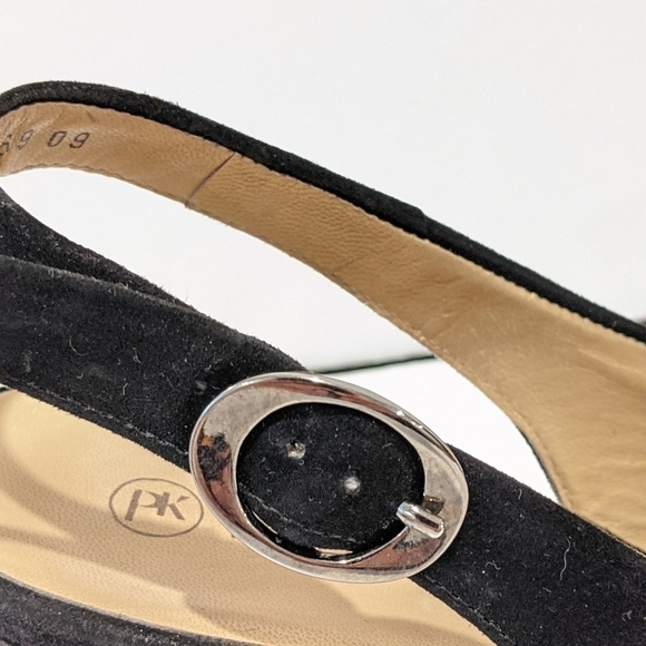 PETER Kaiser black suede sling back heels sz 6.5 - Picture 12 of 16